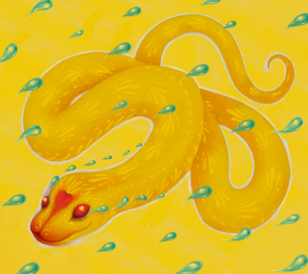 Illustration of a yellow snake 