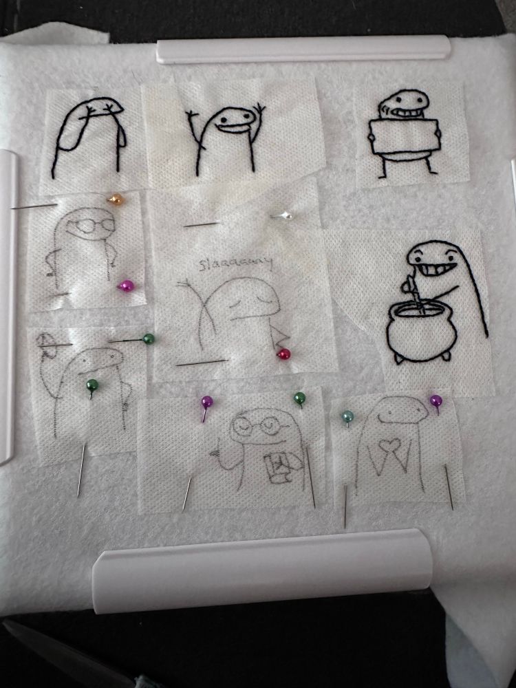 4 of the 9 line art emotion memes are done! 