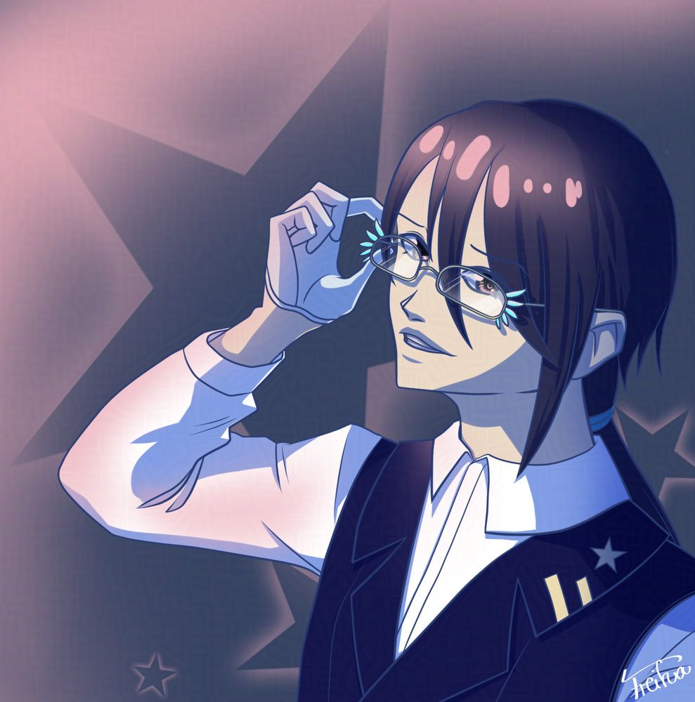 Person adjusting glasses