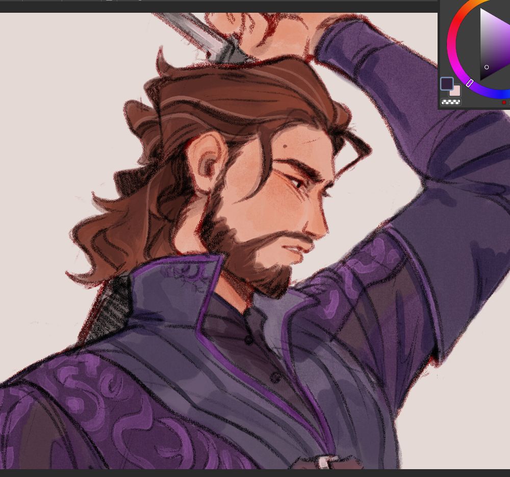wip shot of gale from baldurs gate 3