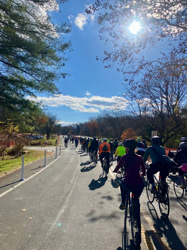Ride for Your Life riders make their way to the rally from Bethesda to DC