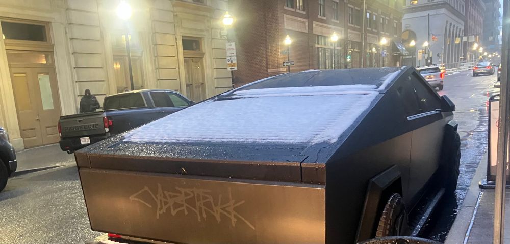 An ugly and oversized vehicle which is dangerous to pedestrians and unsafe for city streets, made by a company owned by a nazi sympathizer, parked in downtown Baltimore.
