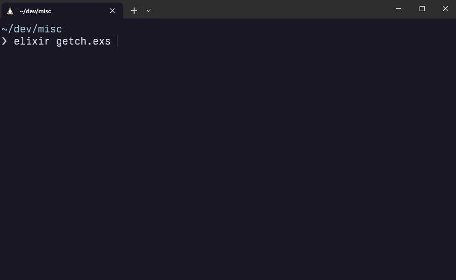 Elixir demo showing raw and cooked mode terminal input.