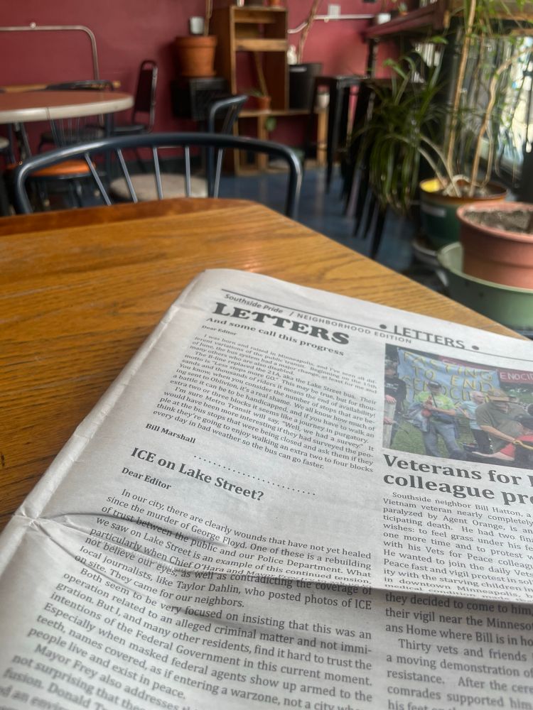 A print newspaper open to the "Letters" page