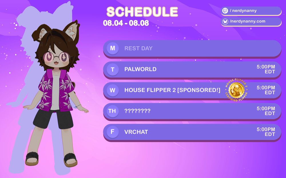 an image featuring beach!chibi nerdy standing beside the schedule