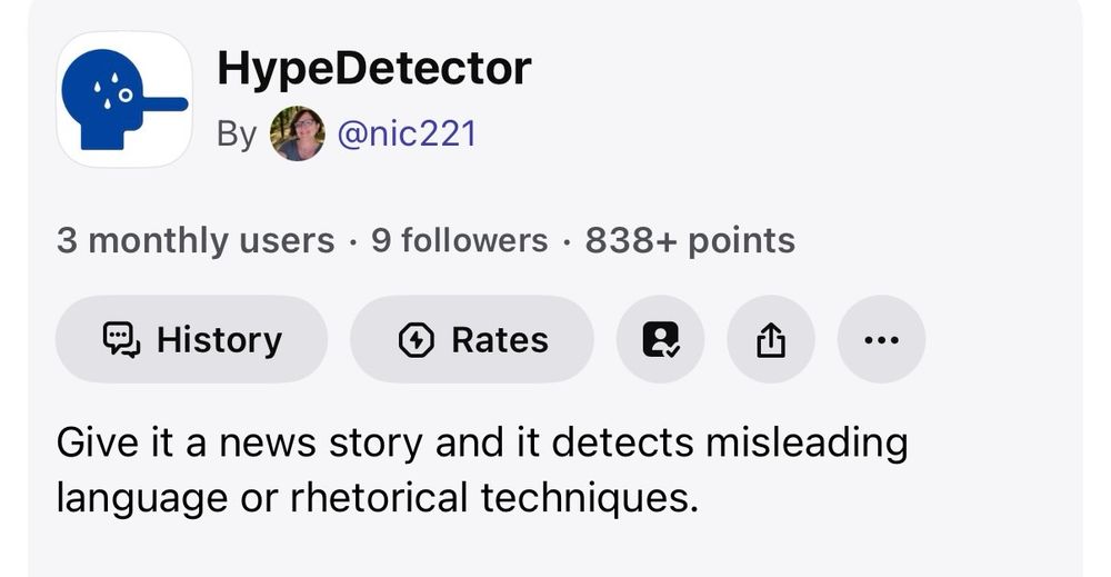 HypeDetector
By @nic221
Give it a news story and it detects misleading language or rhetorical techniques.