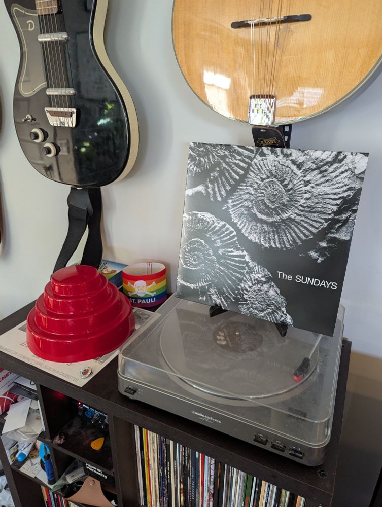 The Sundays' album Reading, Writing and Arithmetic on the turntable 