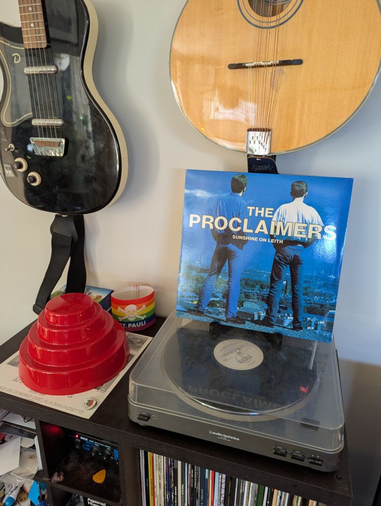 The Proclaimers' album Sunshine on Leith on the turntable 