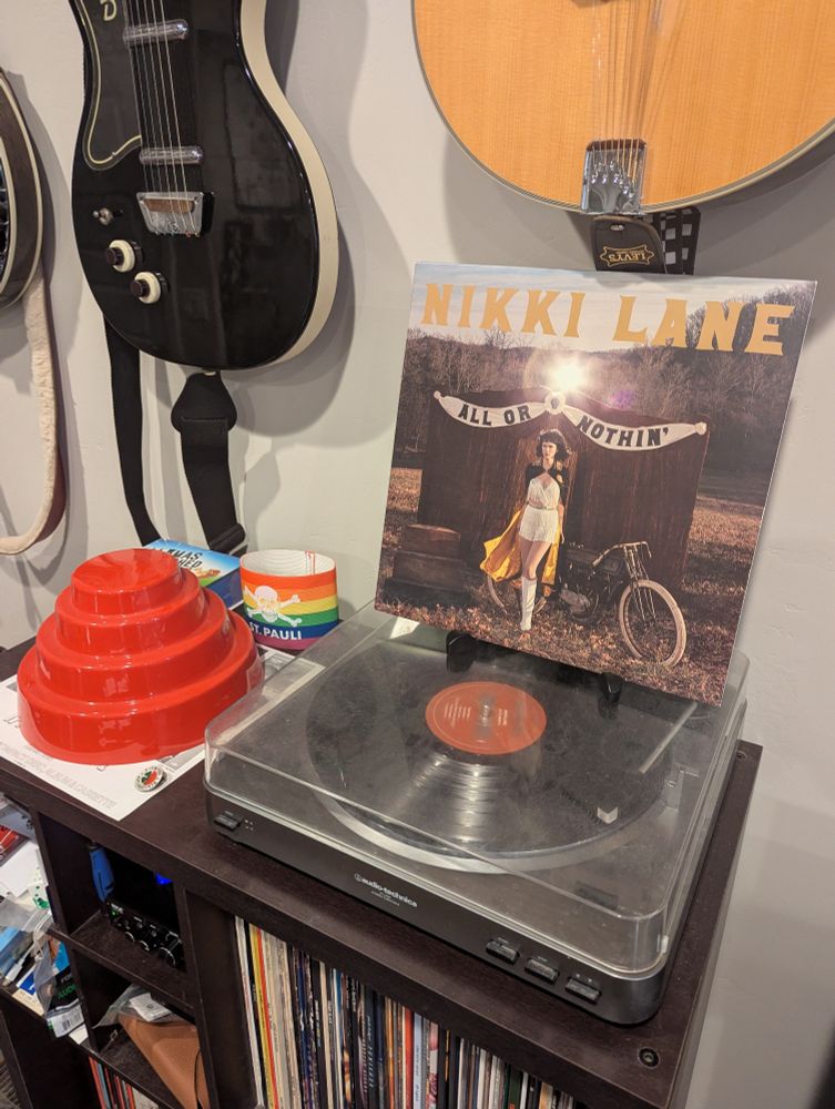 Nikki Lane's All or Nothin' album on the turntable 