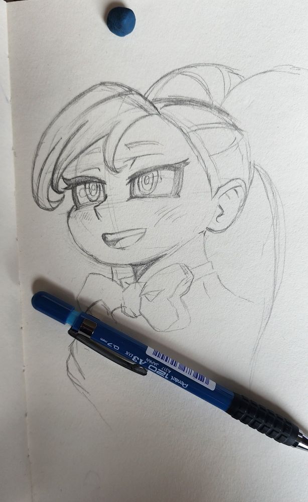 A quick pencil sketch featuring La Brava from My Hero Academia.