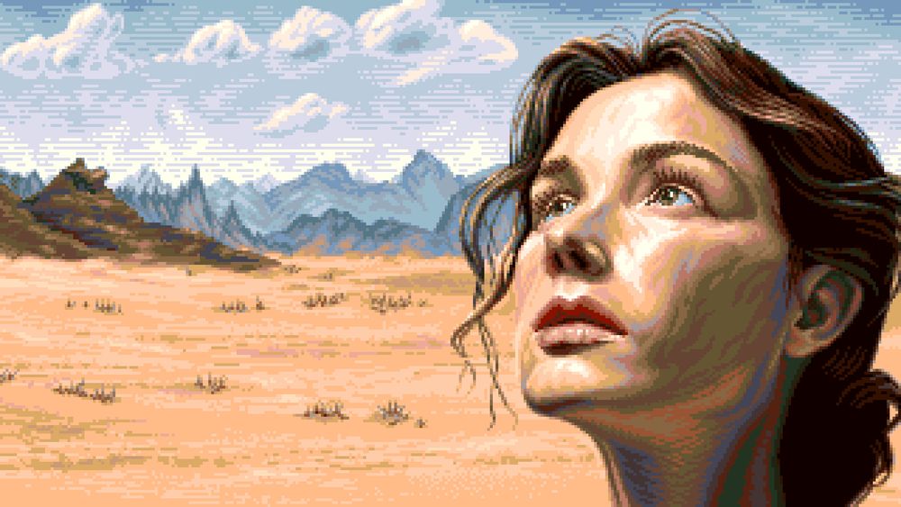 pixelart landscape portrait desert