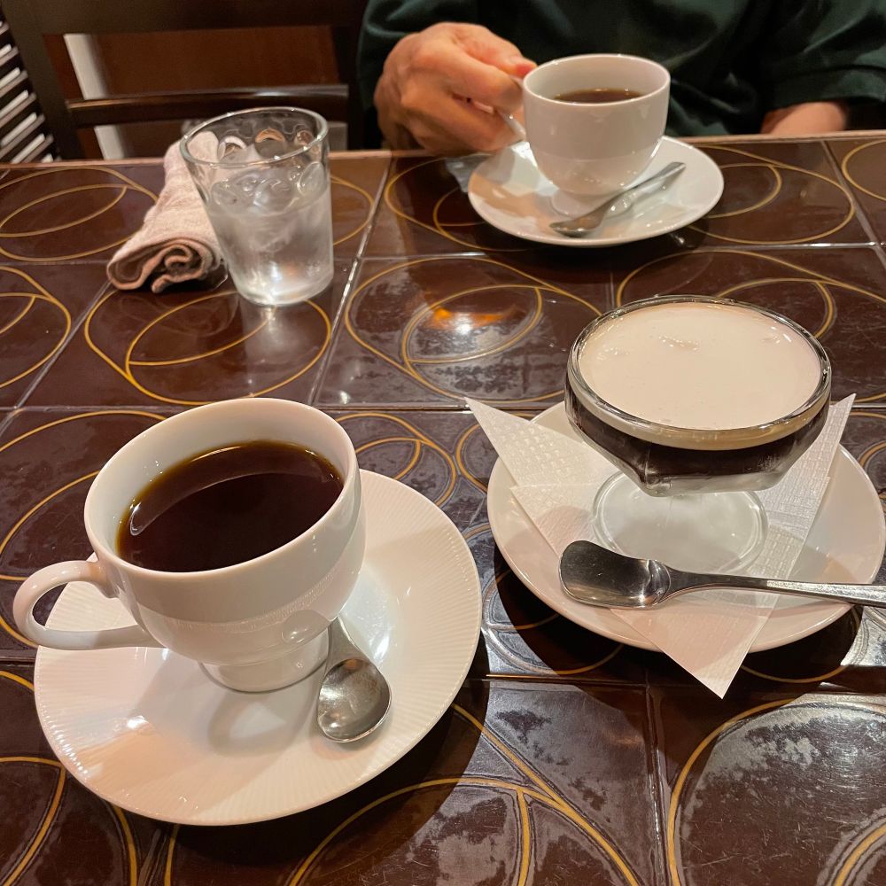 ホット珈琲と珈琲ゼリー