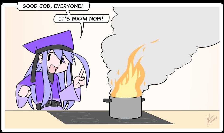 Alodo, excited: "Good job, everyone! It's warm now!"