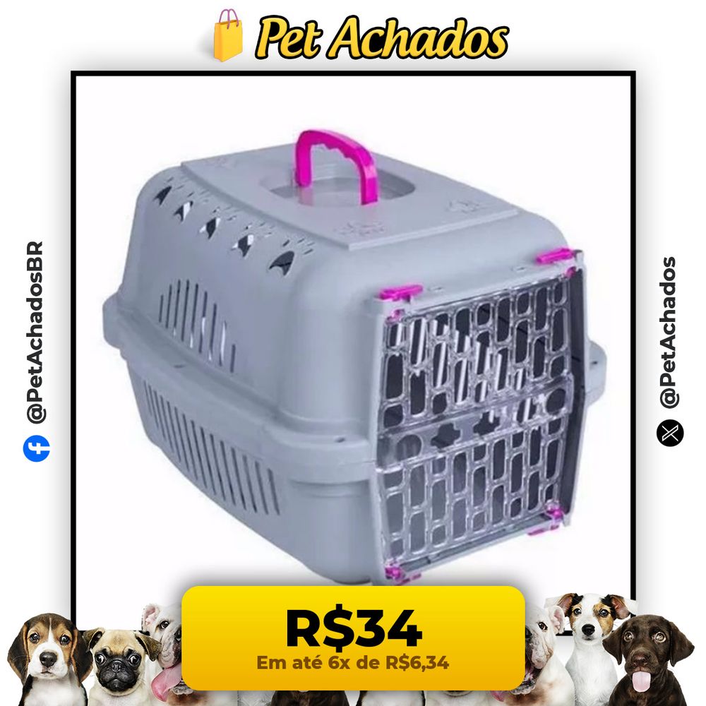 Caixa Transporte Pet Cachorros Cães Gatos Coelhos N1 N2 N3