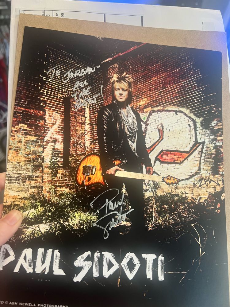 a signed picture by paul sidoti - “To Jordan - All the best!” 