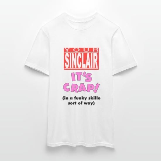 Your Sinclair T shirt showing the logo with the tag line "It's crap! (In a funky, skillo sort of way)"