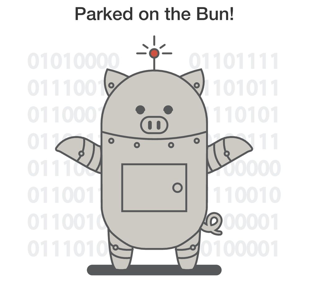 Porkbun parking page featuring a pig robot