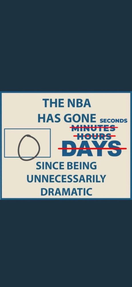 the NBA gone 0 mins, hours, days since being unnecessarily dramatic  