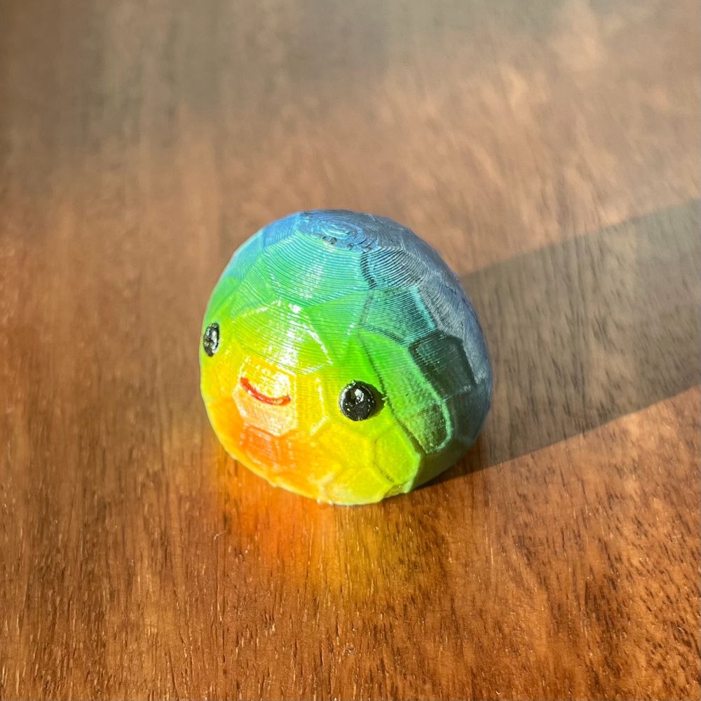 A mosaic slime model which has been airbrushed