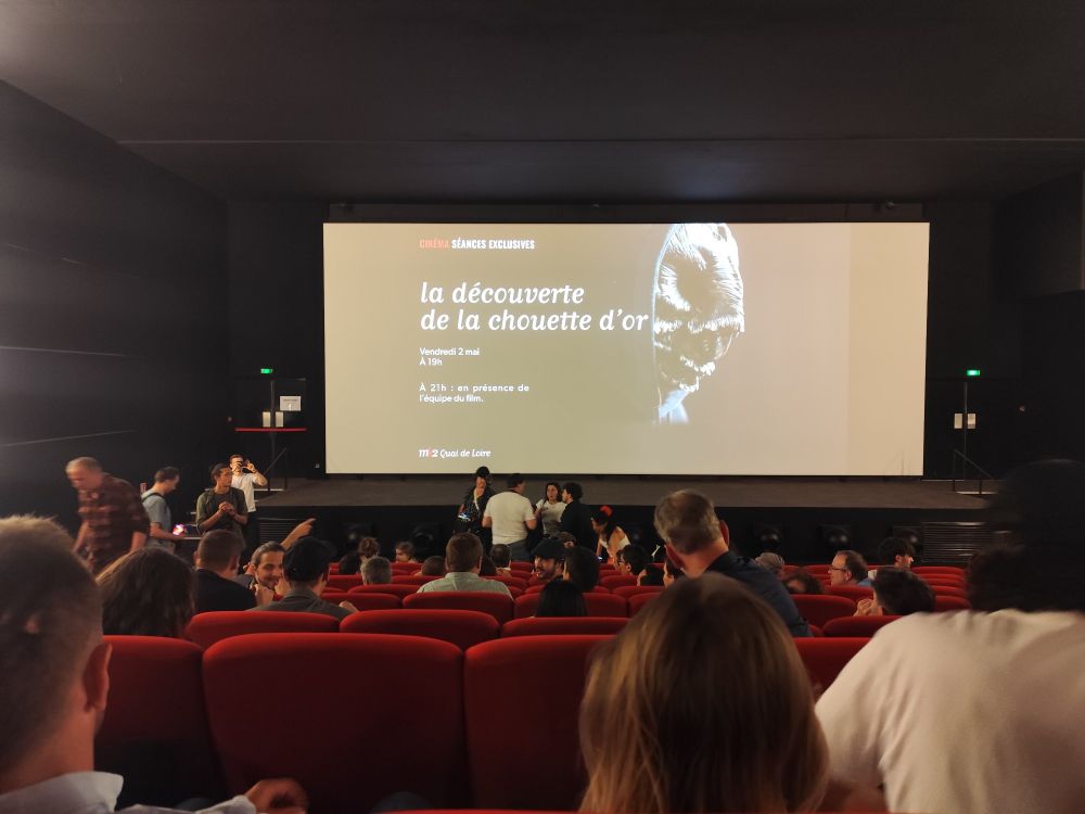 Photo prise depuis la salle du MK2 pour la projection des solutions de la Chouette d'Or