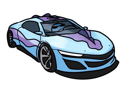 drawing of a quagsire themed luxury car from gta v