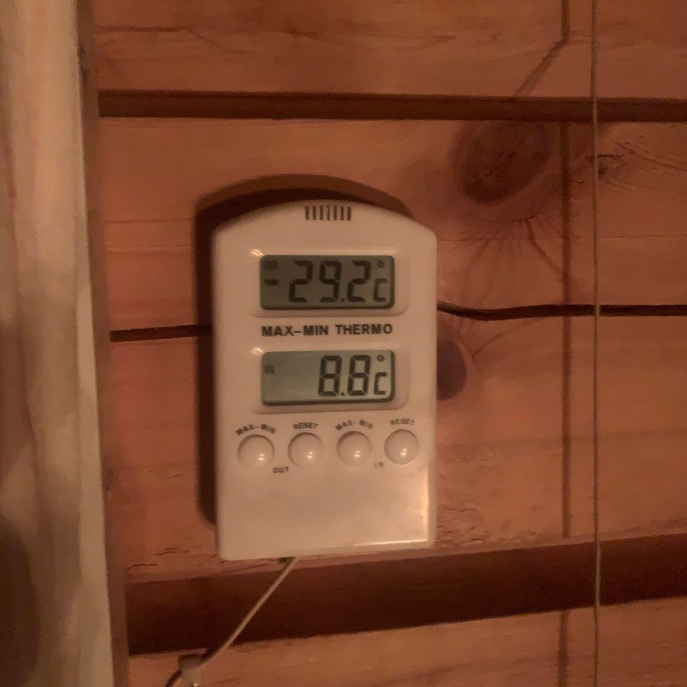 Termometer som viser -29 grader celsius