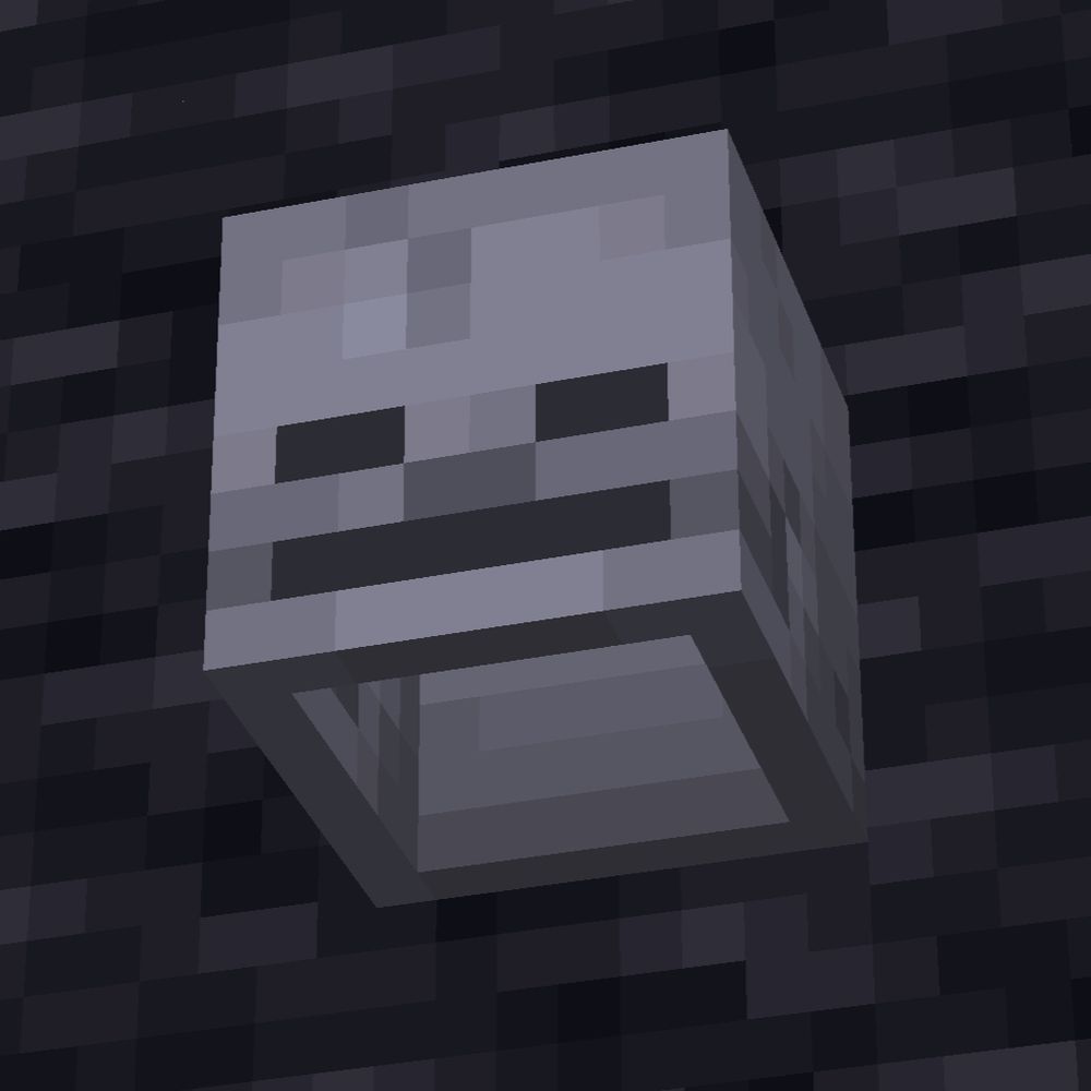 The same skull screenshot with the z-fighting problem fixed