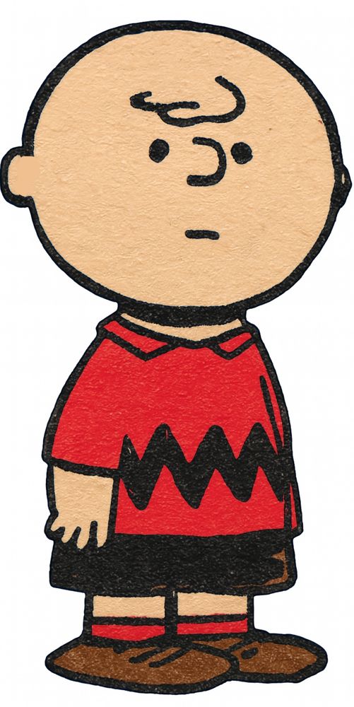 Charlie Brown from the early 1960s, wearing his red shirt.