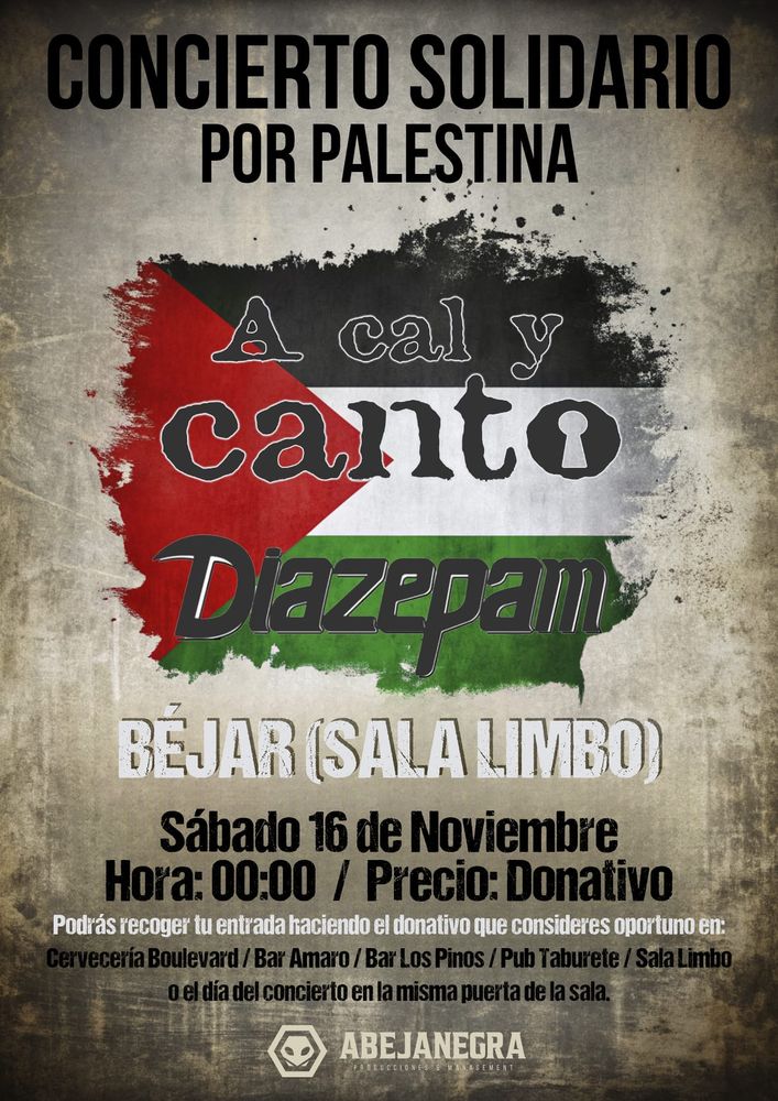 Concierto solidario a favor del pueblo Palestino, en Sala Limbo, Béjar, Salamanca, España