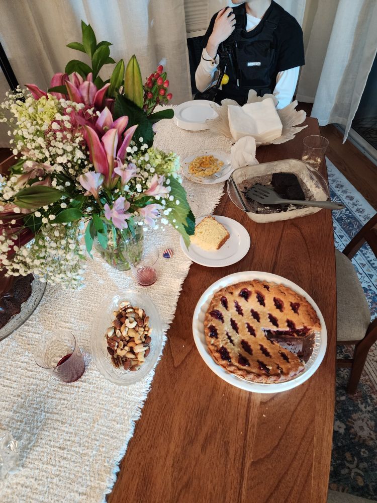Flowers, pie, and casseroles 