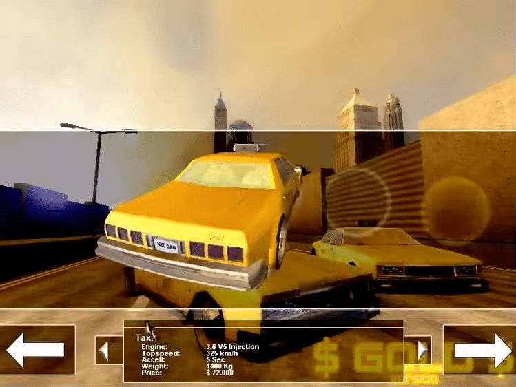 Taxi Rally Gold in game screenshot