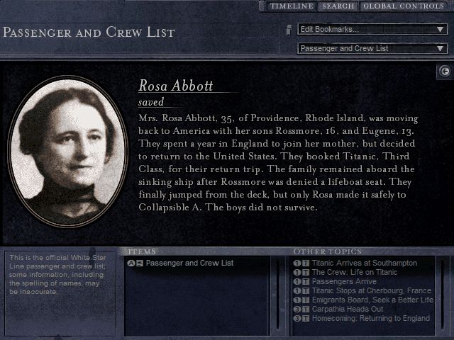 James Cameron's Titanic Explorer in game screenshot