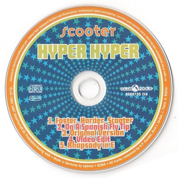 A picture of Scooter's Hyper Hyper CD single