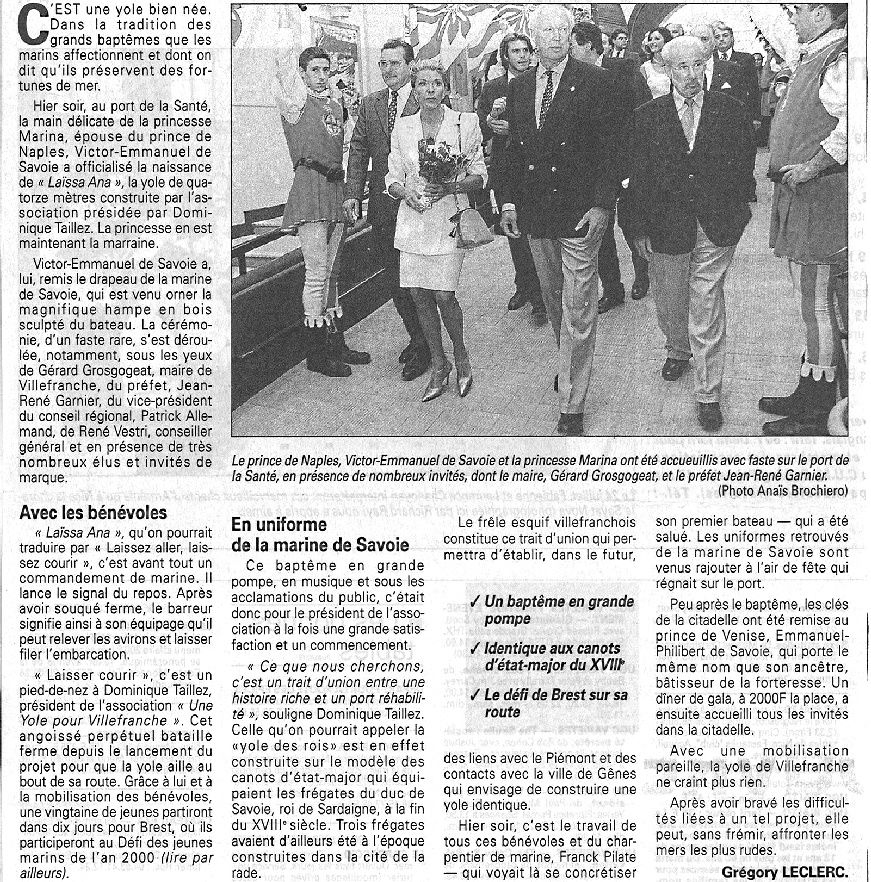 Local newspaper article on the launch of Laïssa Ana