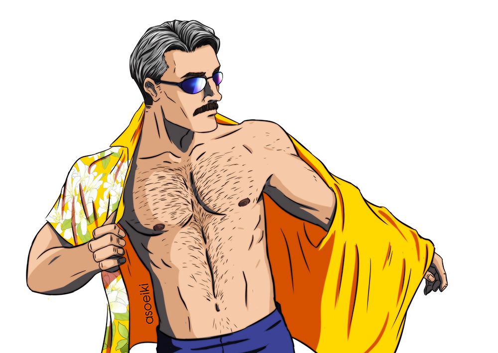 this is a fanart drawing of Mobius looking like a hotdawg with a meat ready to be marinated in the sunny weather