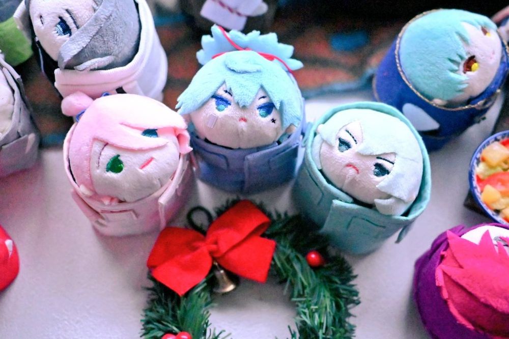 クリスマスツリーとおもちたち