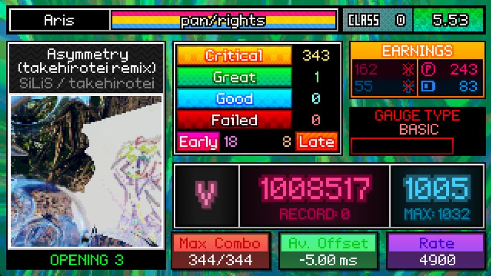 vivid/stasis
Asymmetry (takehiroteiremix) results on 3/Opening

V Rank (1008517, Rating 4900) but at what cost