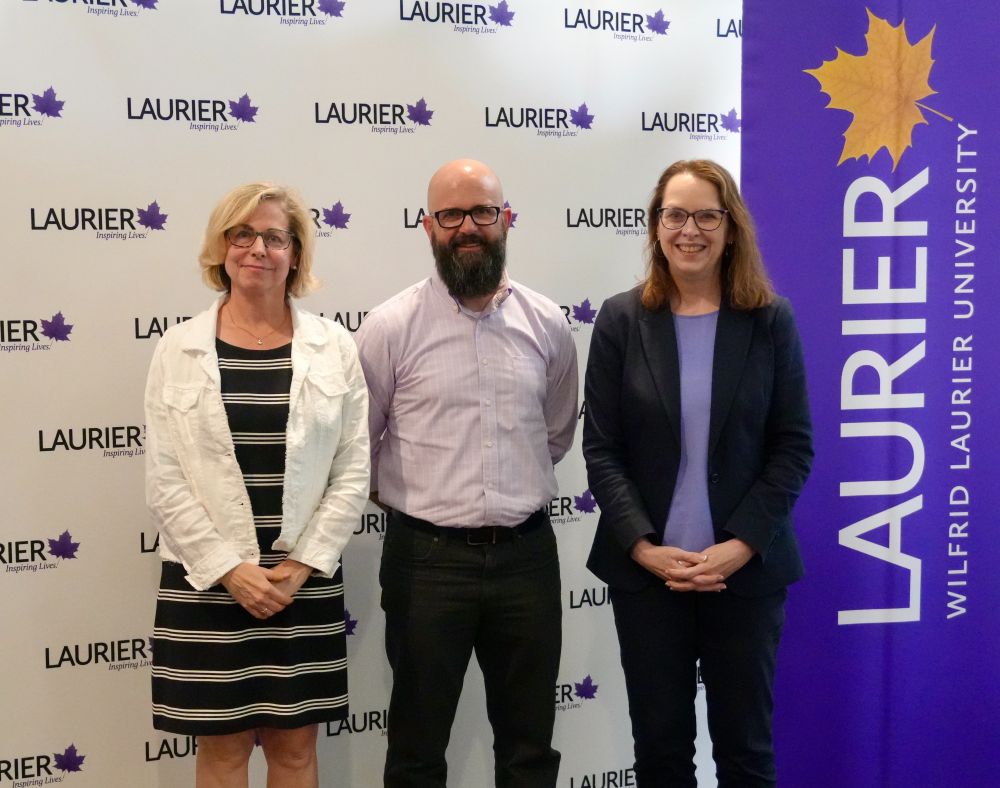 Steve MacNeil with Laurier President Deb