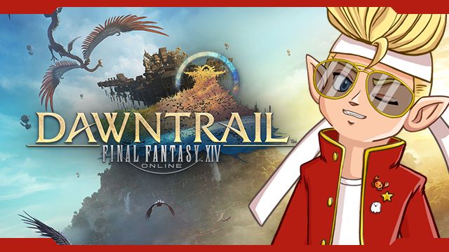 Promo banner for Reku playing FFXIV Dawntrail on stream.  https://twitch.tv/rekujira
