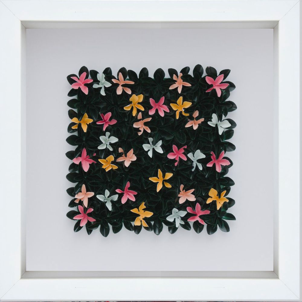 Colorful paper flower artwork