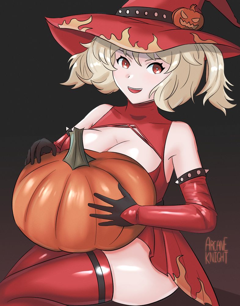 Burnice from Zenless Zone Zero in a witch outfit. 