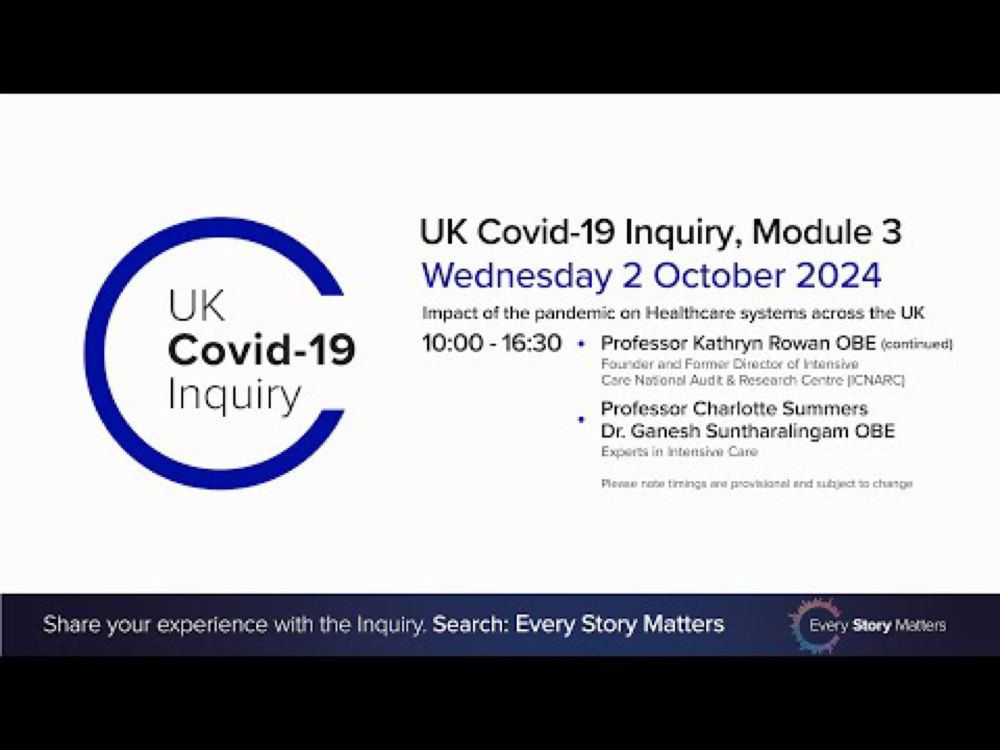 UK Covid 19 Inquiry - Module 3 Hearing - 2 October 2024 AM