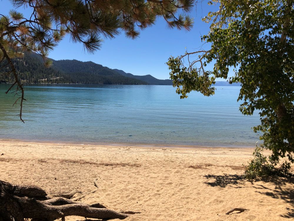 a Lake Tahoe beach