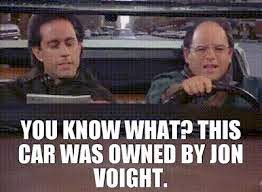 George and Jerry on Seinfeld in Jon Voight's car
