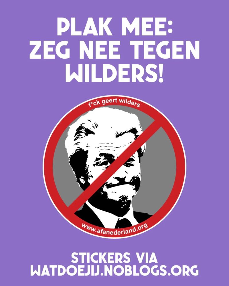 Sticker van Geert Wilders. Fuck Geert Wilders!

PLAK MEE: ZEG NEE TEGEN WILDERS!

www.afanederland.org

STICKERS VIA WATDOEJIJ.NOBLOGS.ORG