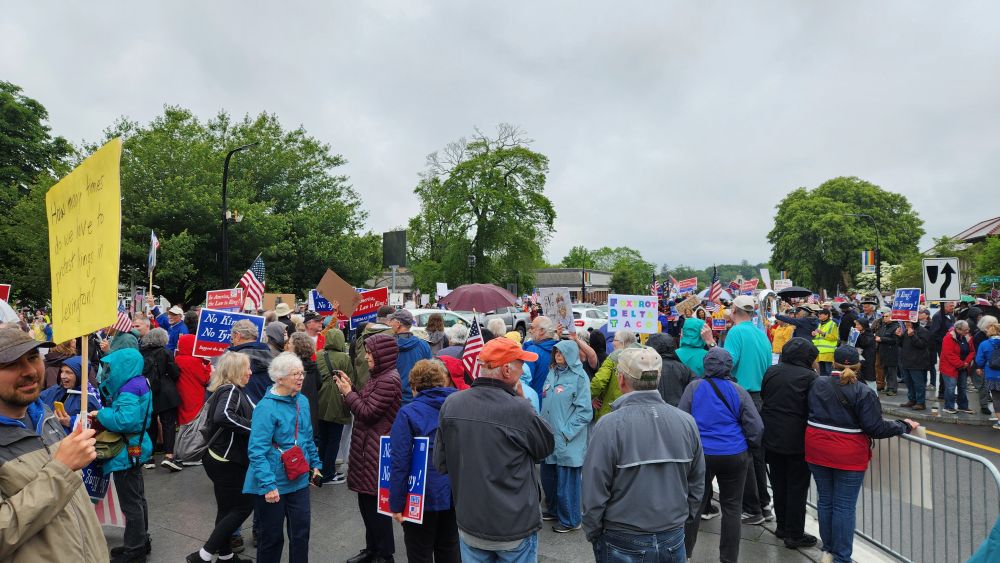 Lots of people gathered in Lexington to protest Trump