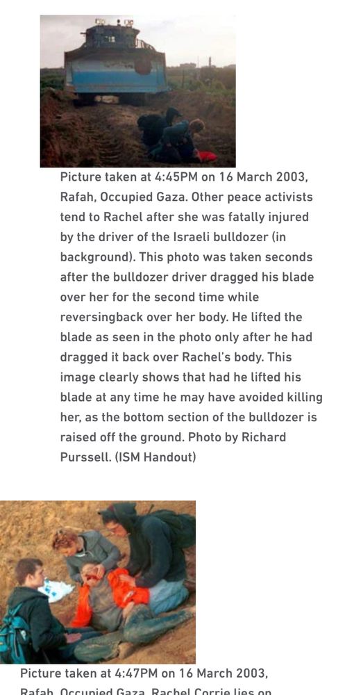 Rest in peace Rachel Corrie. Free Palestine 