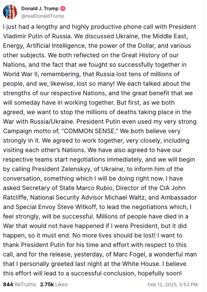 Trump ranting about his talk with putin and how they will create peace. 