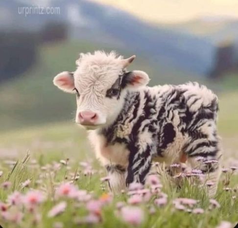 Smol white and black sweater cow