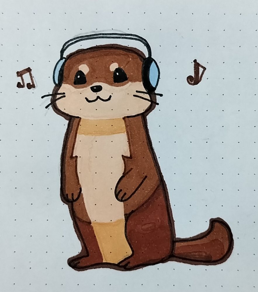 An otter listening to music 🎵